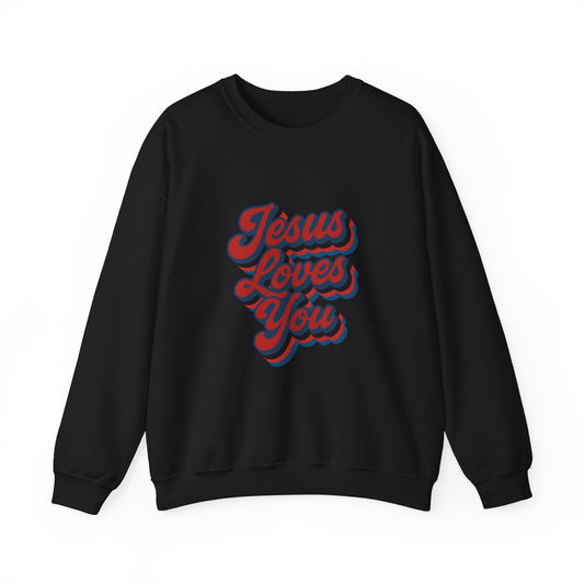 Jesus Loves You Crewneck Sweatshirt, Unisex Sweatshirt, Faith Apparel, Gift for Him or Her, Christian Outfit