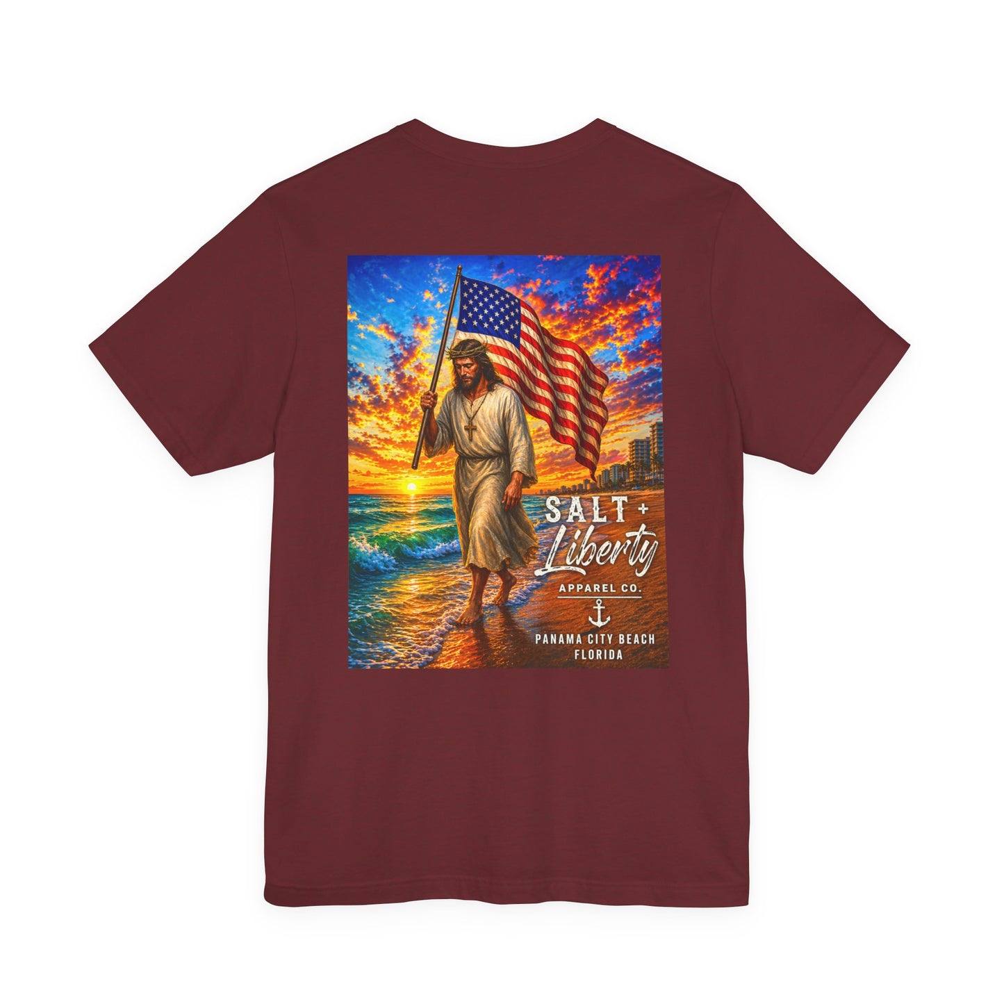 Jesus Carrying American Flag T‑Shirt – Patriotic Christian Graphic Tee