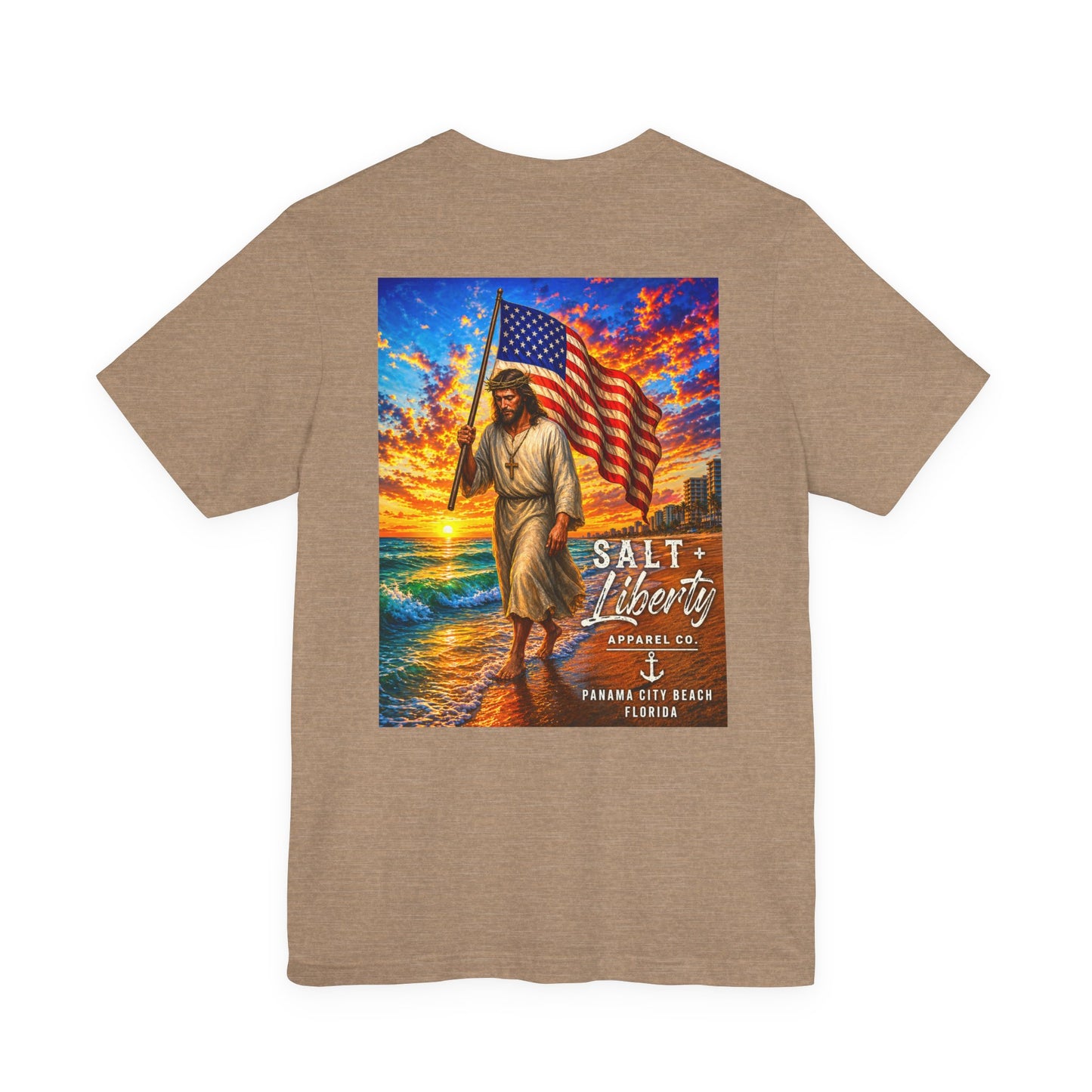 Jesus Carrying American Flag T‑Shirt – Patriotic Christian Graphic Tee