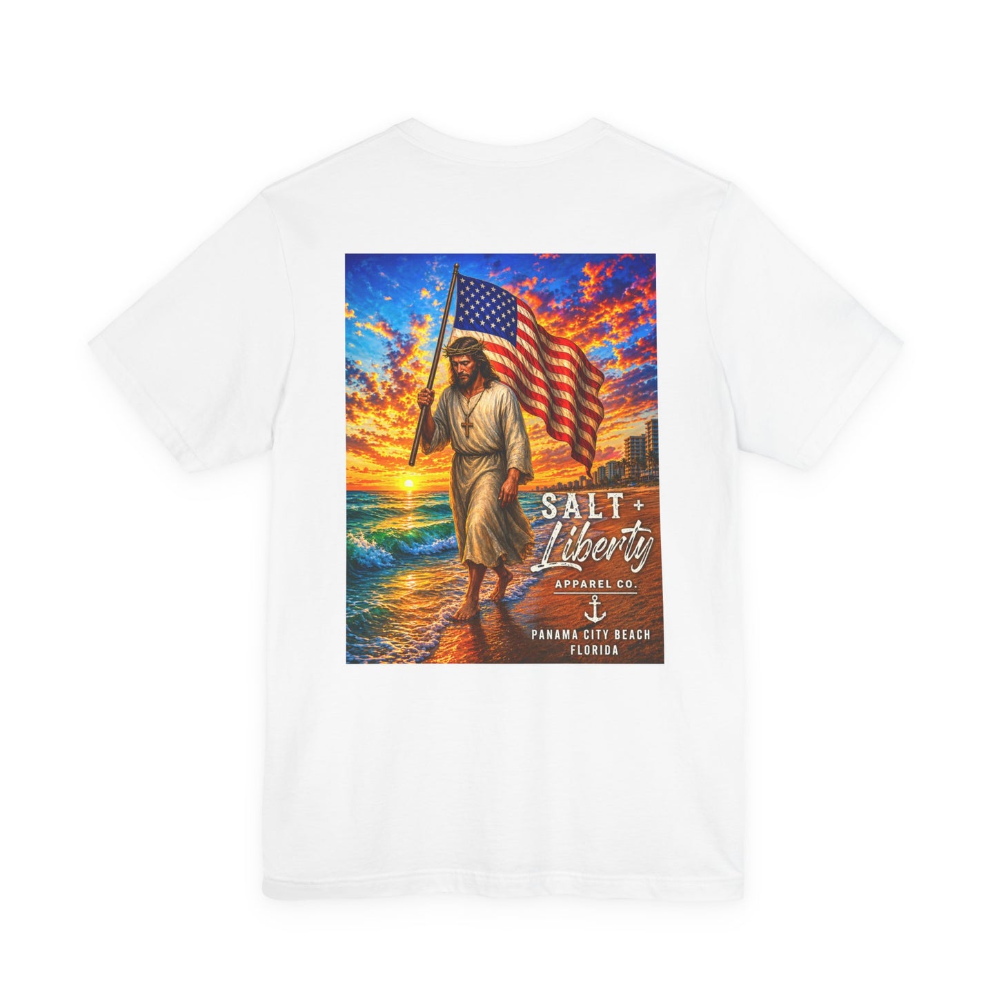 Jesus Carrying American Flag T‑Shirt – Patriotic Christian Graphic Tee