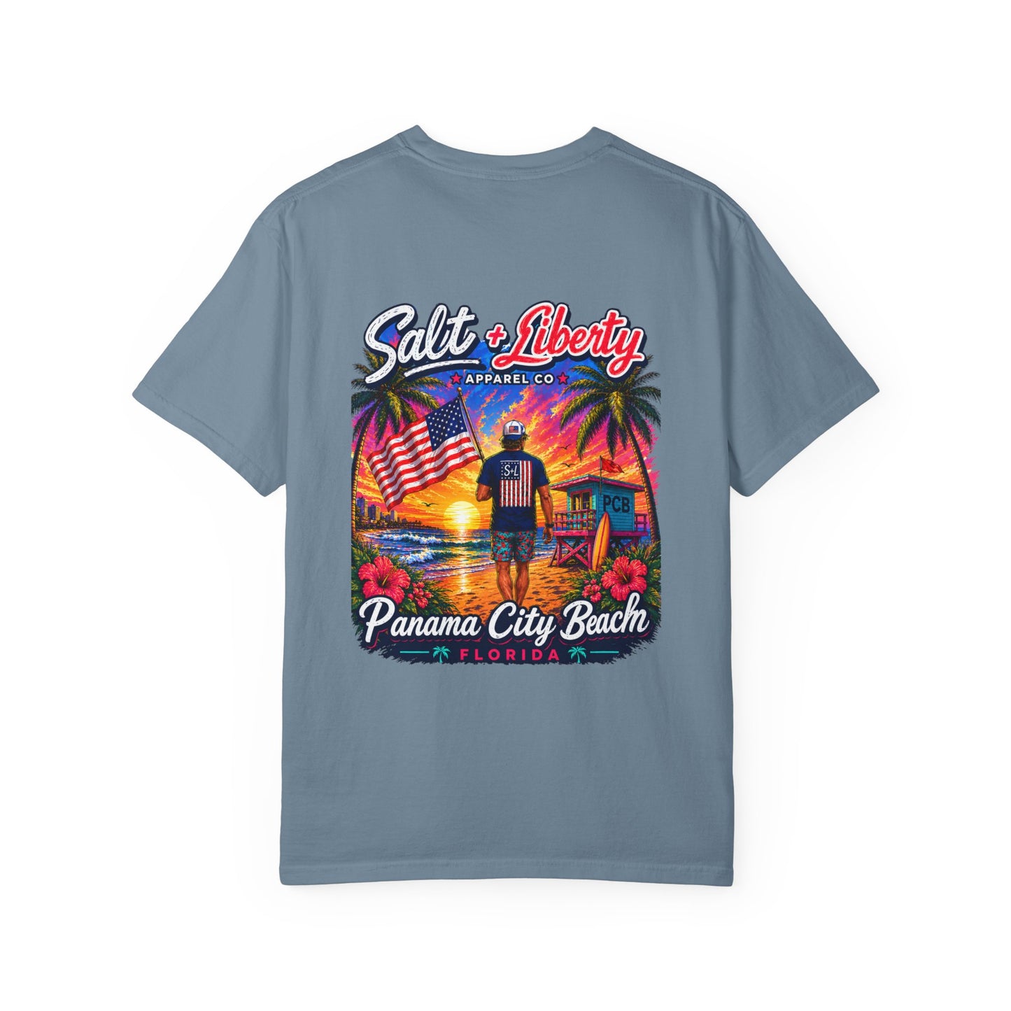 Panama City Beach Graphic T‑Shirt — 'Salt & Liberty' Sunset Beach Vacation Tee