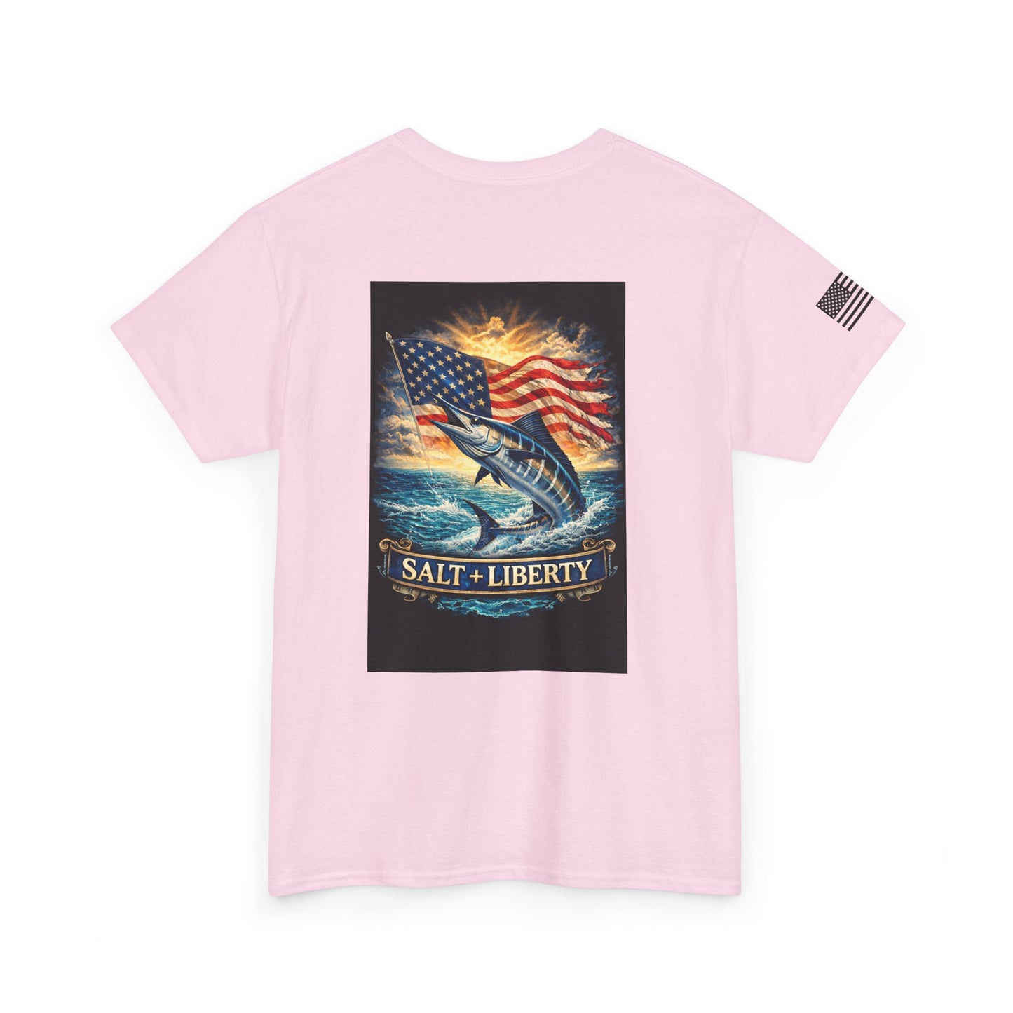 Salt + Liberty Fishing T‑Shirt — American Flag Marlin Tee