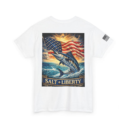 Salt + Liberty Fishing T‑Shirt — American Flag Marlin Tee