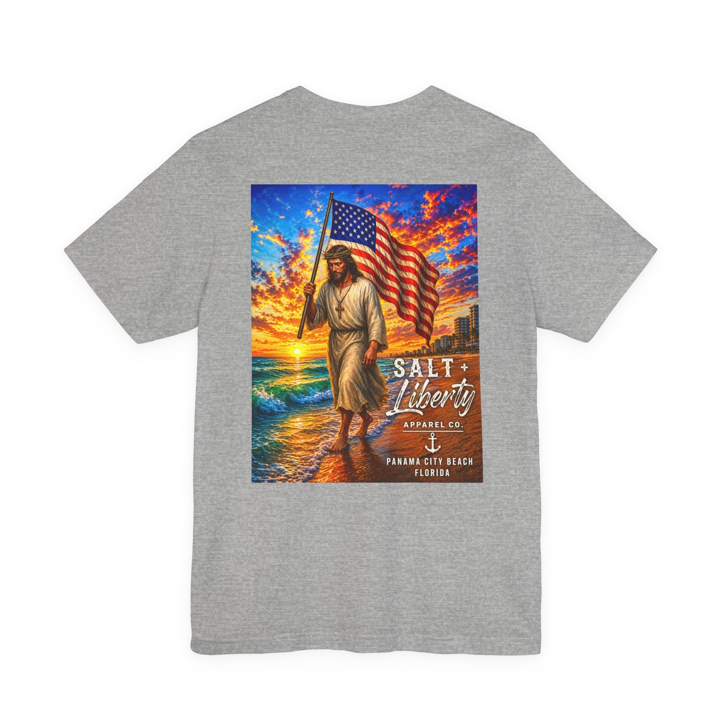 Jesus Carrying American Flag T‑Shirt – Patriotic Christian Graphic Tee