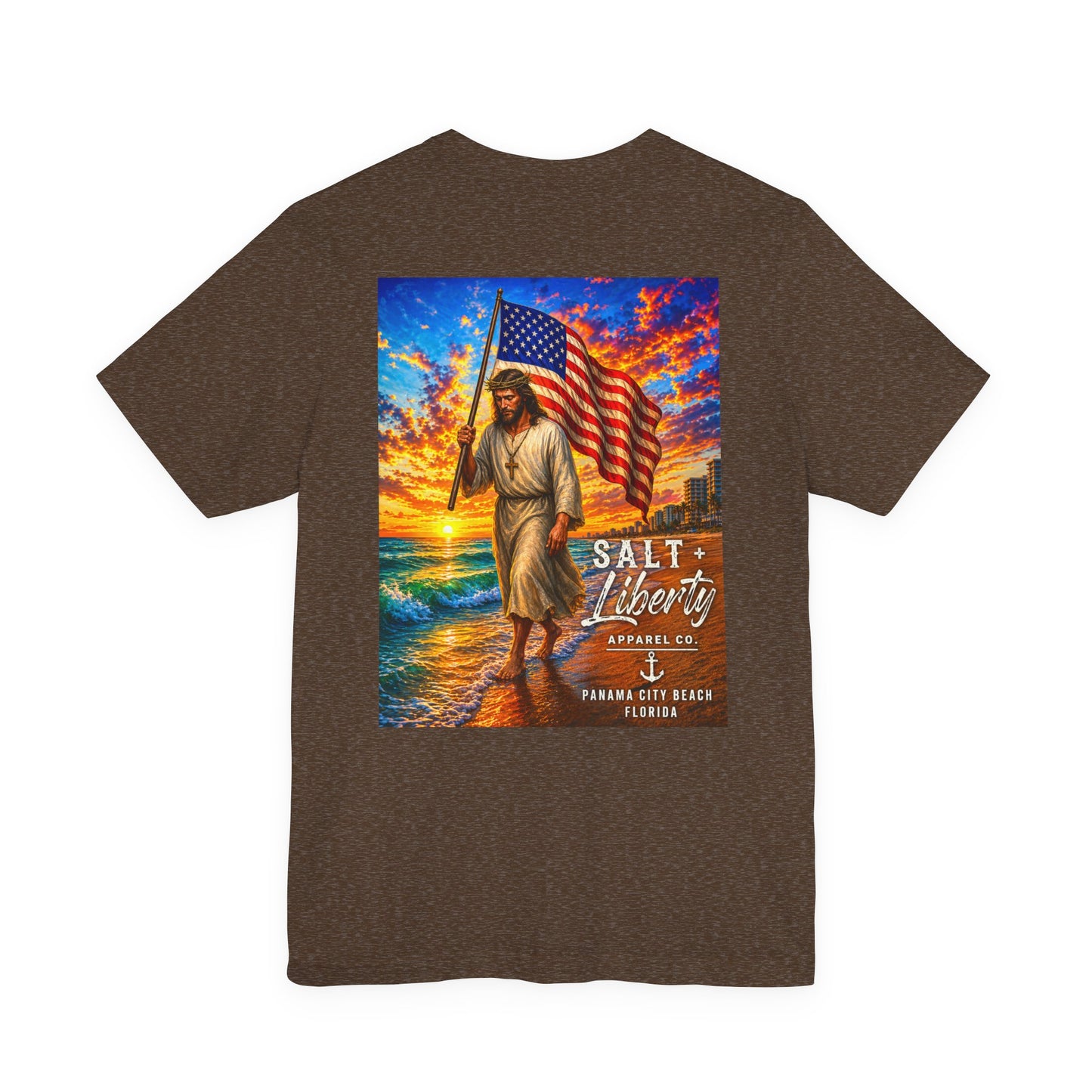 Jesus Carrying American Flag T‑Shirt – Patriotic Christian Graphic Tee
