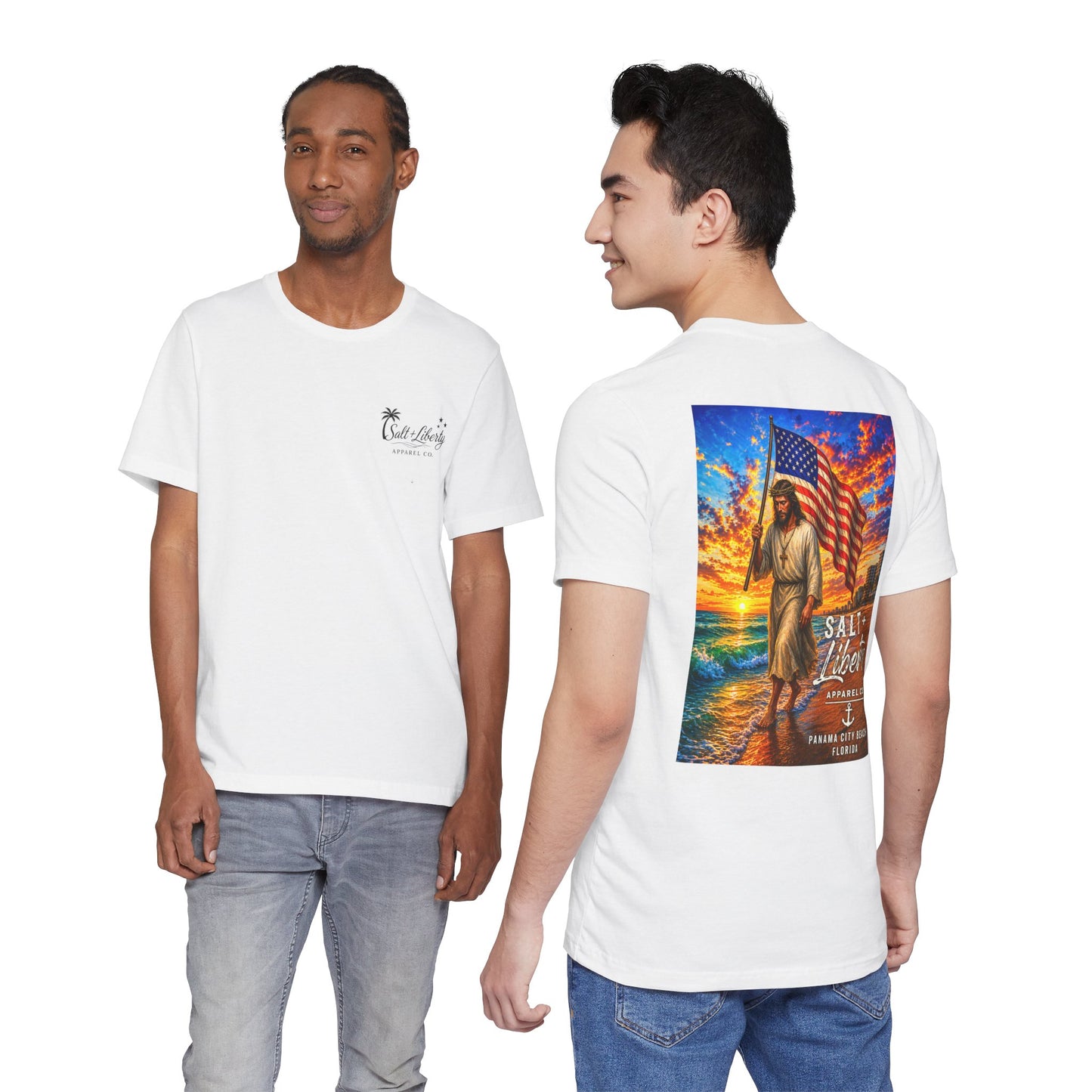 Jesus Carrying American Flag T‑Shirt – Patriotic Christian Graphic Tee
