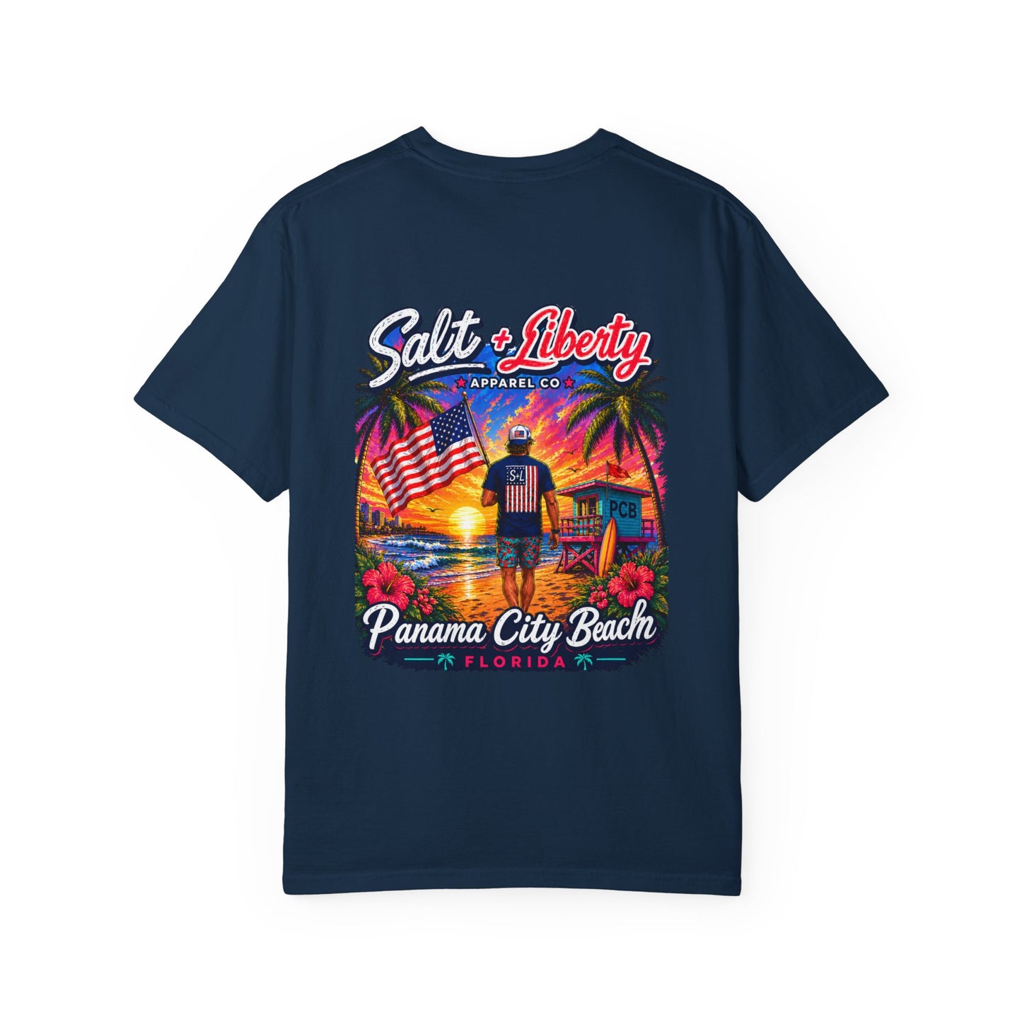 Panama City Beach Graphic T‑Shirt — 'Salt & Liberty' Sunset Beach Vacation Tee