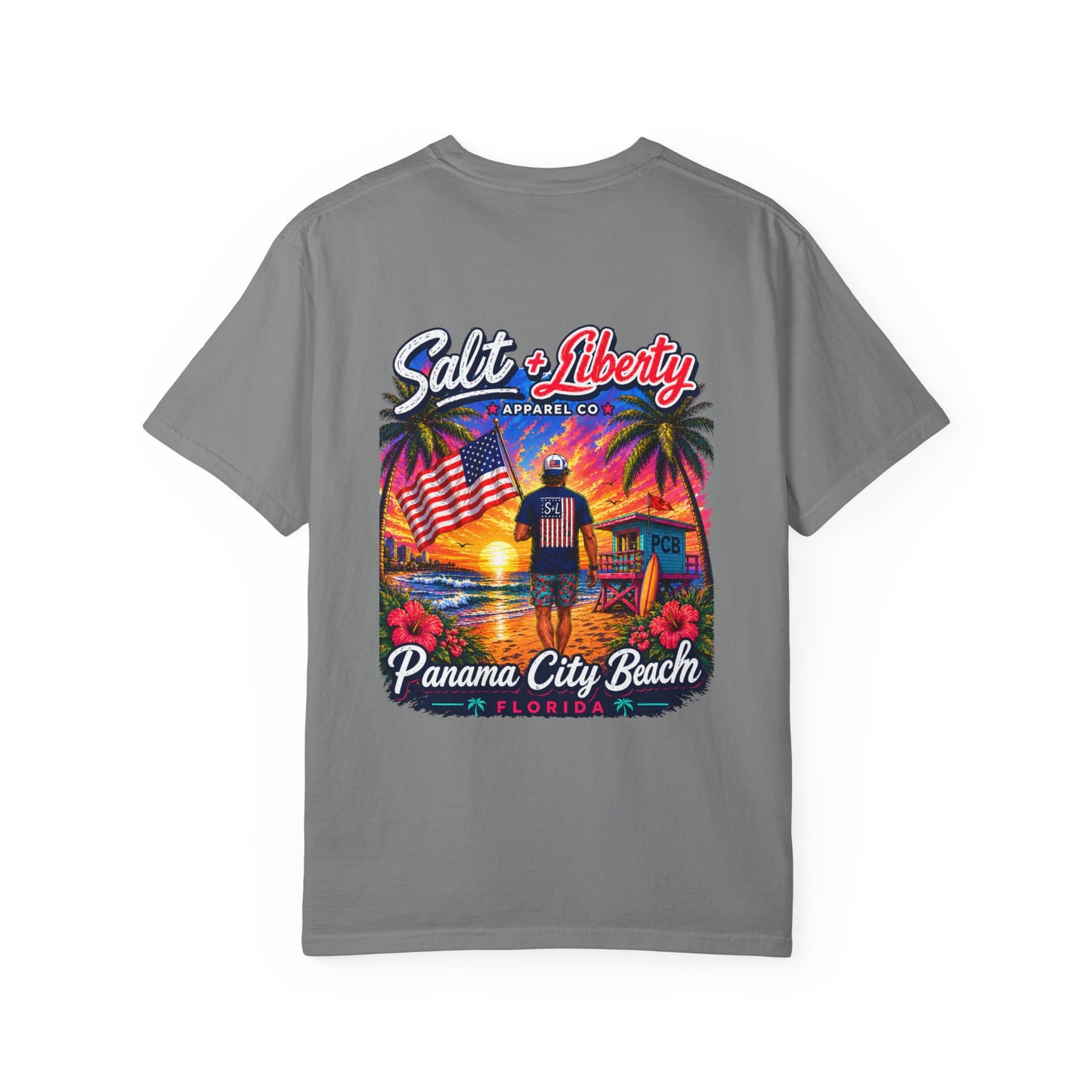 Panama City Beach Graphic T‑Shirt — 'Salt & Liberty' Sunset Beach Vacation Tee