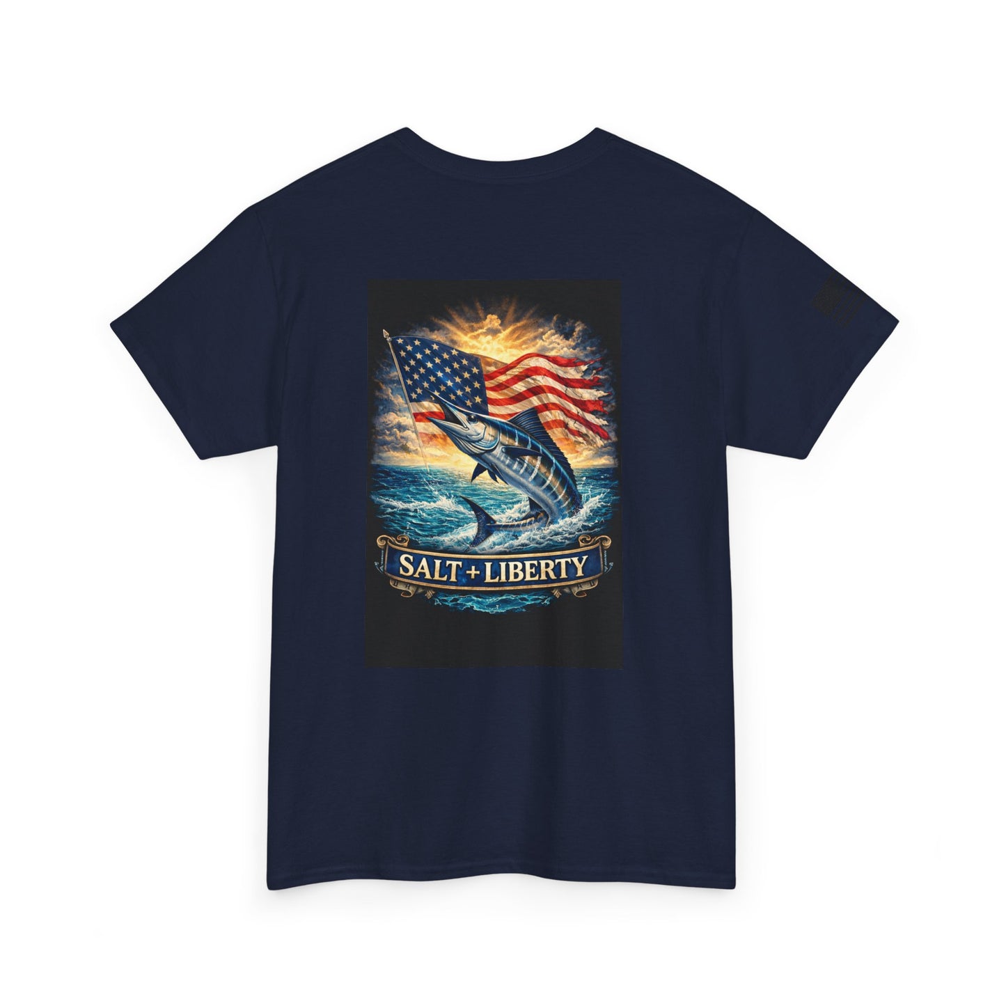 Salt + Liberty Fishing T‑Shirt — American Flag Marlin Tee