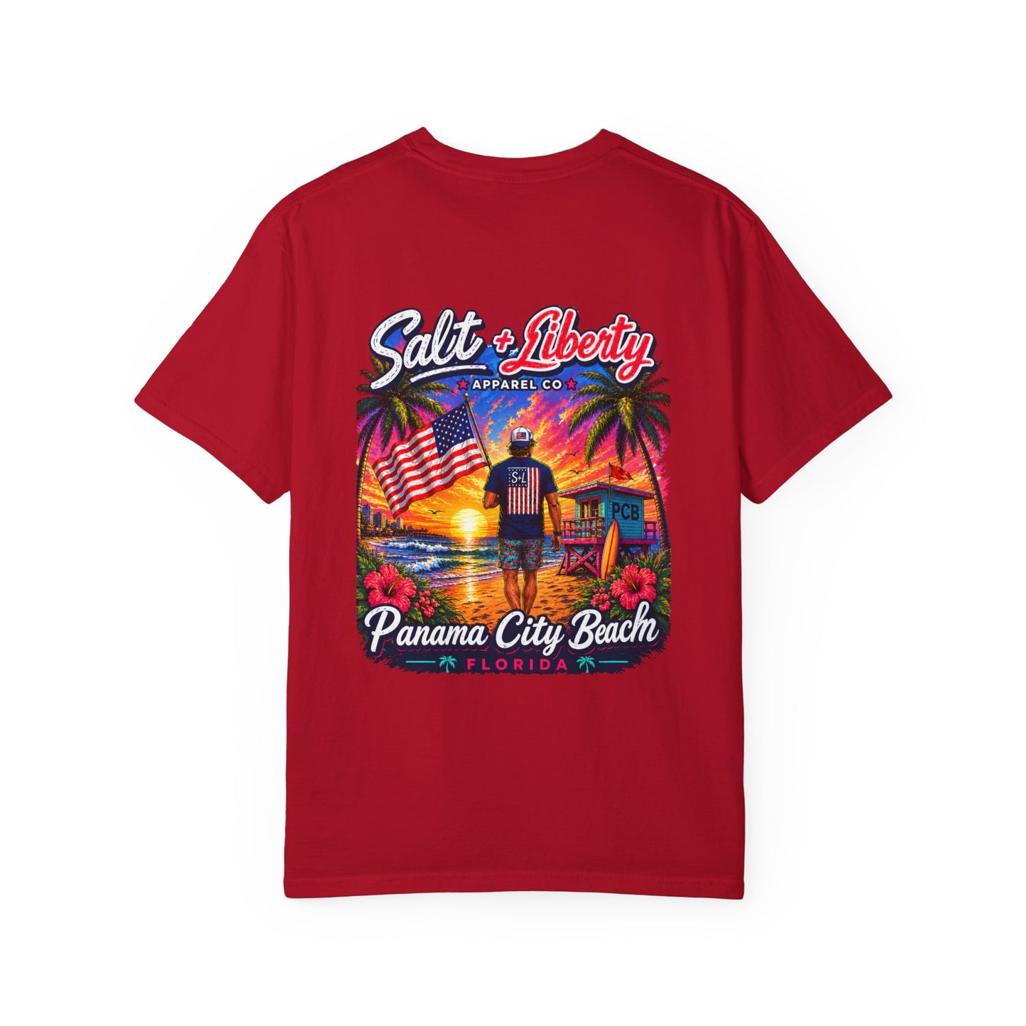 Panama City Beach Graphic T‑Shirt — 'Salt & Liberty' Sunset Beach Vacation Tee