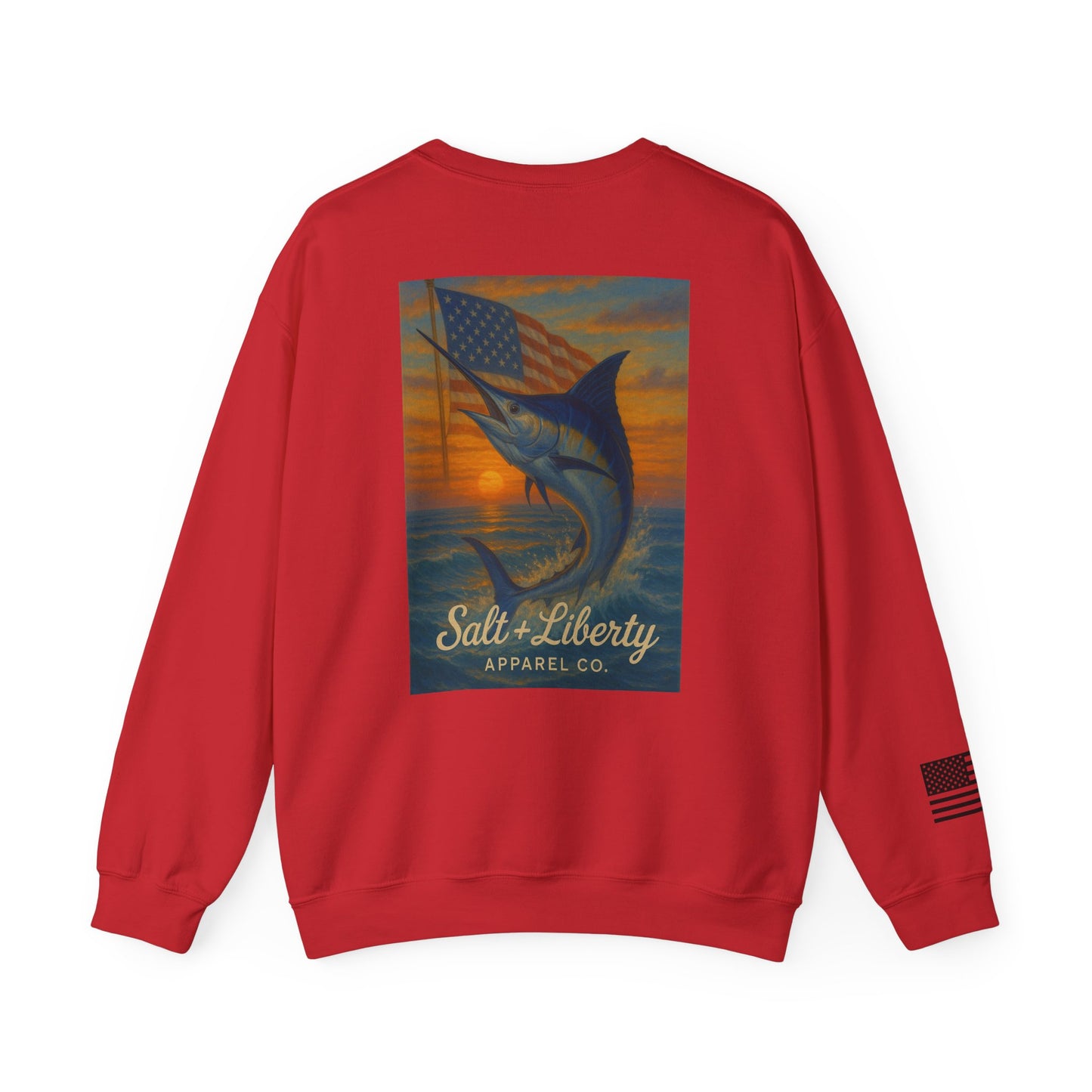 Salt & Liberty Crewneck Sweatshirt - Coastal Vibes, Fishing Enthusiast Gift, Unisex Apparel, Perfect for Summer, Casual Comfort