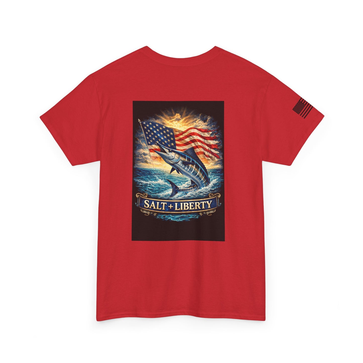 Salt + Liberty Fishing T‑Shirt — American Flag Marlin Tee