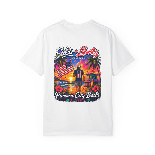 Panama City Beach Graphic T‑Shirt — 'Salt & Liberty' Sunset Beach Vacation Tee