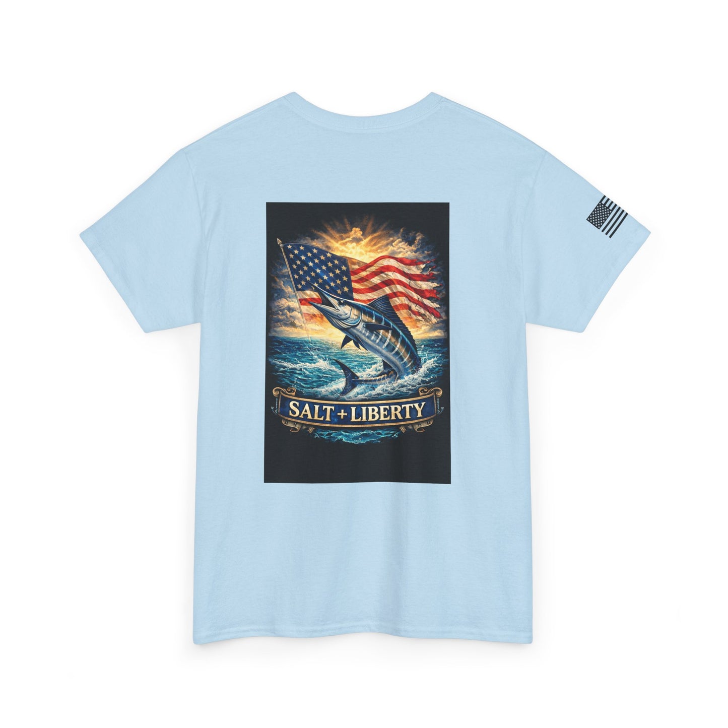 Salt + Liberty Fishing T‑Shirt — American Flag Marlin Tee