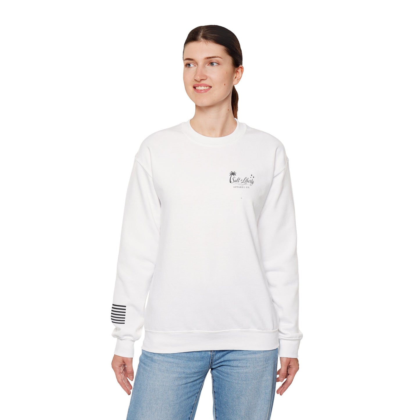 Salt & Liberty Crewneck Sweatshirt - Coastal Vibes, Fishing Enthusiast Gift, Unisex Apparel, Perfect for Summer, Casual Comfort