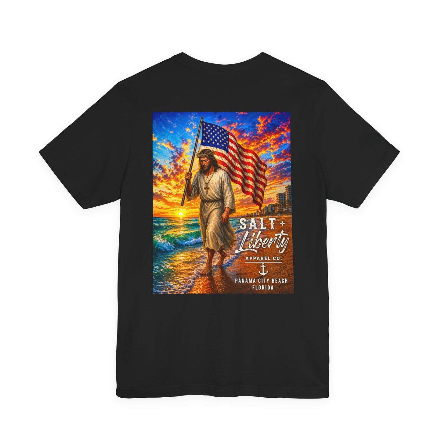 Jesus Carrying American Flag T‑Shirt – Patriotic Christian Graphic Tee