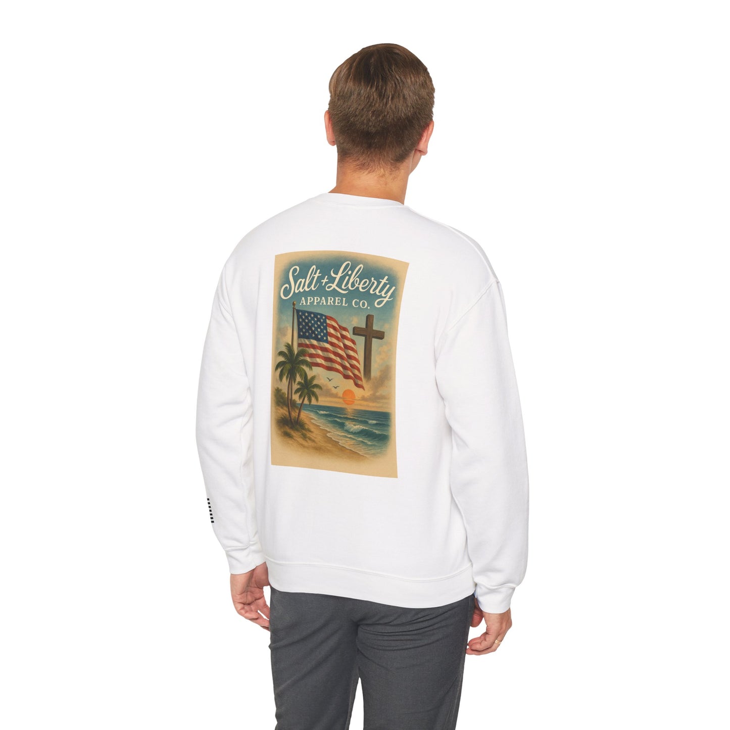 Cozy Unisex Crewneck Sweatshirt with Retro Beach Vibe, Perfect for Casual Outings, Gifts, and Relaxed Days