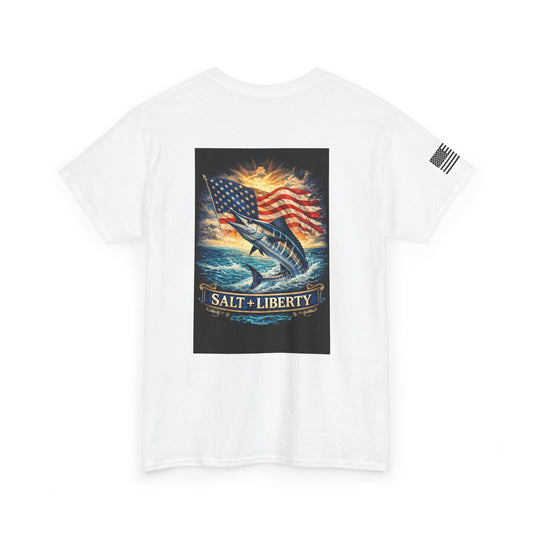 Salt + Liberty Fishing T‑Shirt — American Flag Marlin Tee