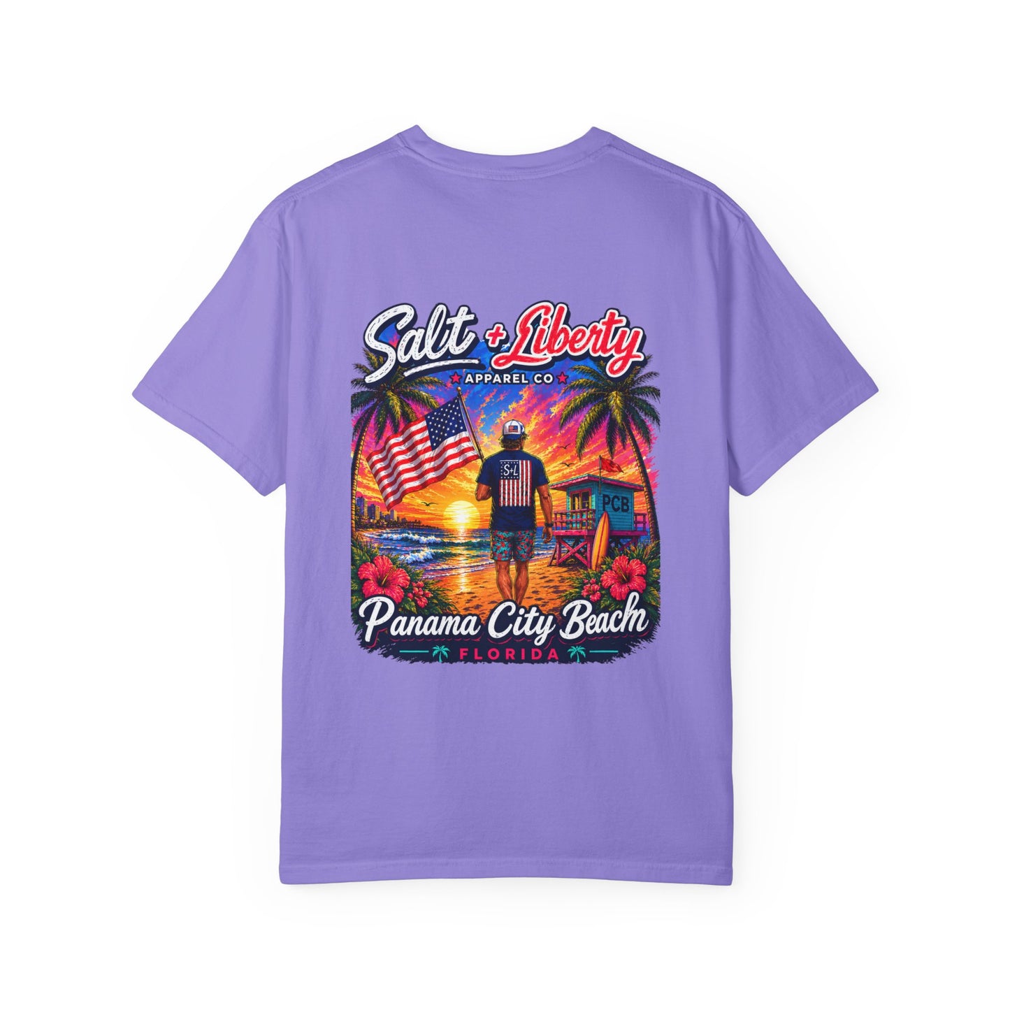 Panama City Beach Graphic T‑Shirt — 'Salt & Liberty' Sunset Beach Vacation Tee