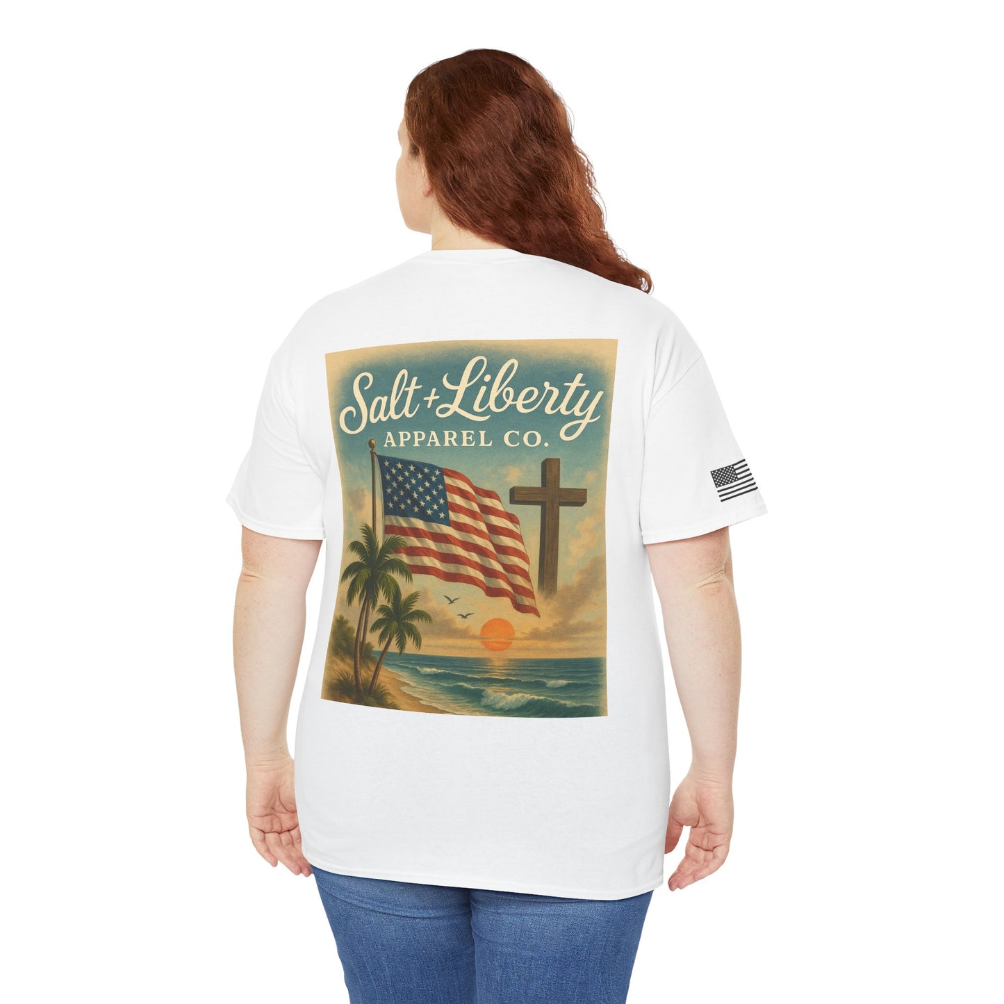 Salt & Liberty Vintage American Flag Beach T‑Shirt
