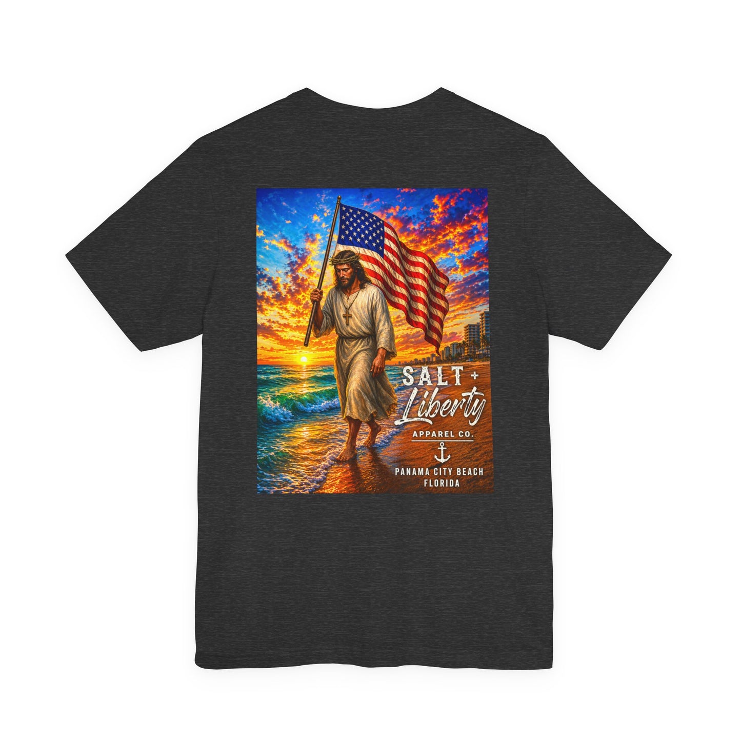 Jesus Carrying American Flag T‑Shirt – Patriotic Christian Graphic Tee
