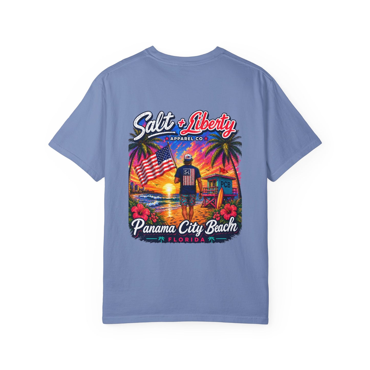 Panama City Beach Graphic T‑Shirt — 'Salt & Liberty' Sunset Beach Vacation Tee