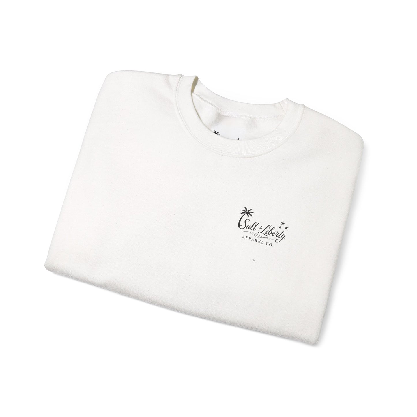 Salt & Liberty Crewneck Sweatshirt - Coastal Vibes, Fishing Enthusiast Gift, Unisex Apparel, Perfect for Summer, Casual Comfort