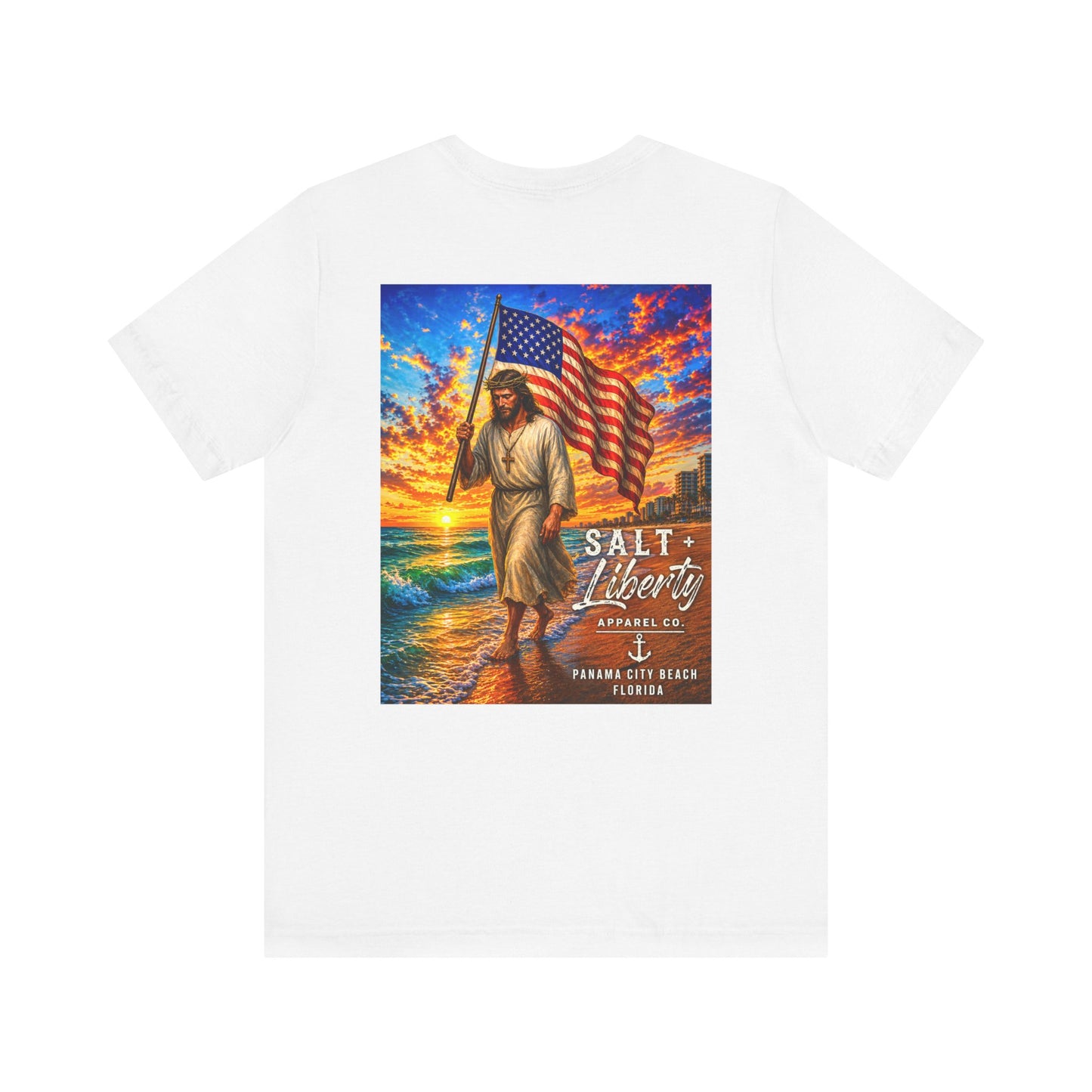 Jesus Carrying American Flag T‑Shirt – Patriotic Christian Graphic Tee