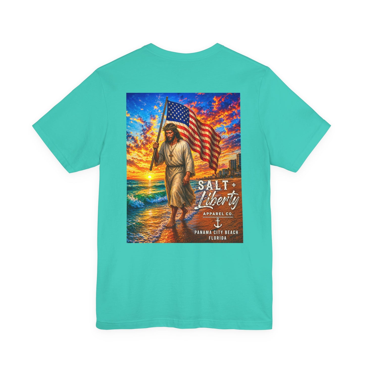 Jesus Carrying American Flag T‑Shirt – Patriotic Christian Graphic Tee