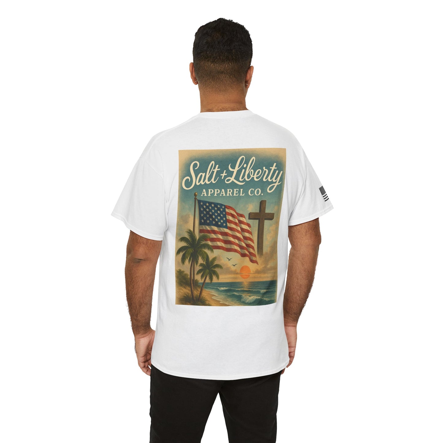 Salt & Liberty Vintage American Flag Beach T‑Shirt