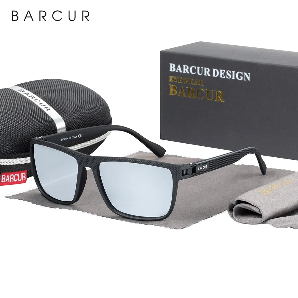 BARCUR Sports Polarized Sunglasses for Men Lightweight TR90 Square Fishing & Travel Eyewear UV400 Protection Men Accessory